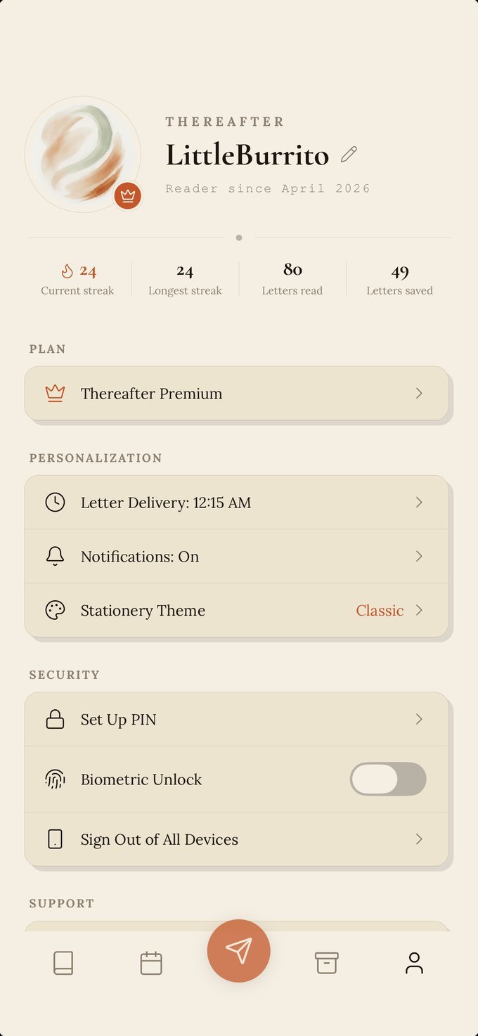 Profile screen: personalization and reading stats